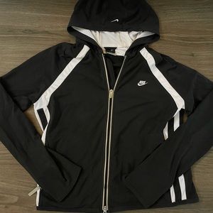 Nike black and white zip up sweatshirt